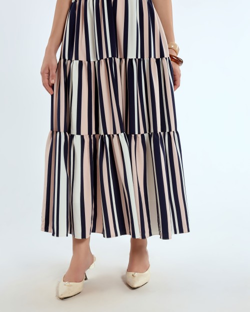 SIXDO Chiffon Flared Dress for Women